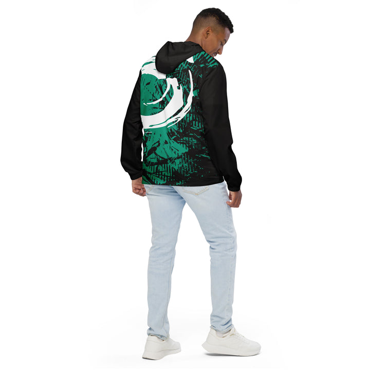 Men’s Windbreaker - Black-Green Rescue