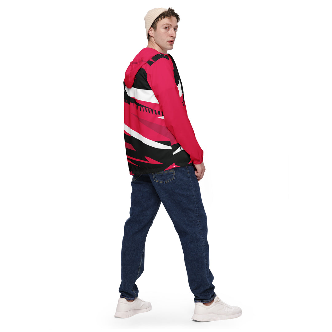 Men’s Windbreaker - Pink-Black Simple