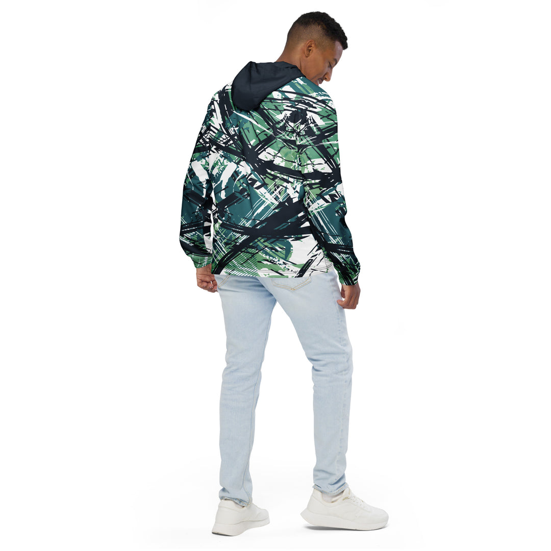 Men’s Windbreaker - Green-White Trick