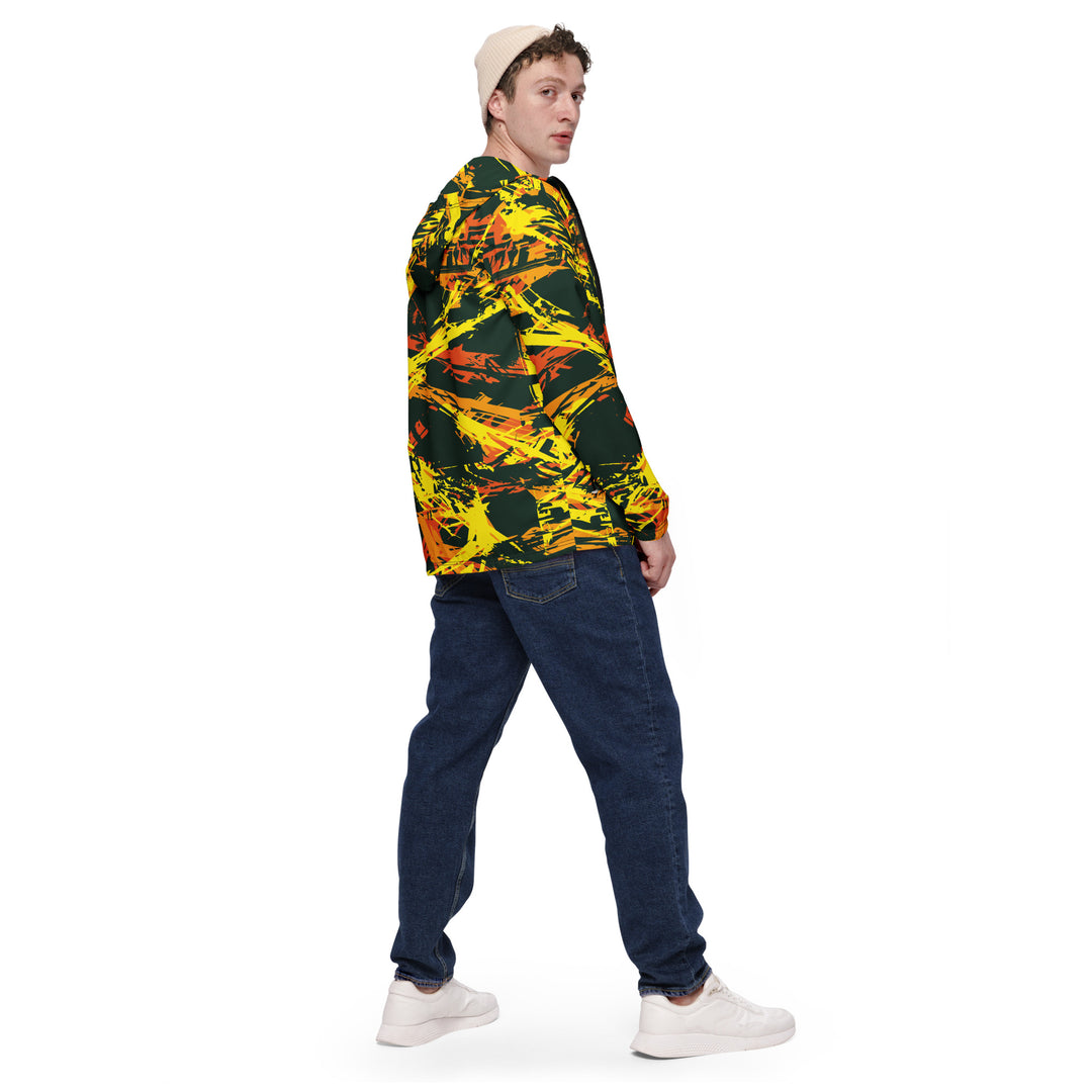 Men’s Windbreaker - Black-Yellow Script