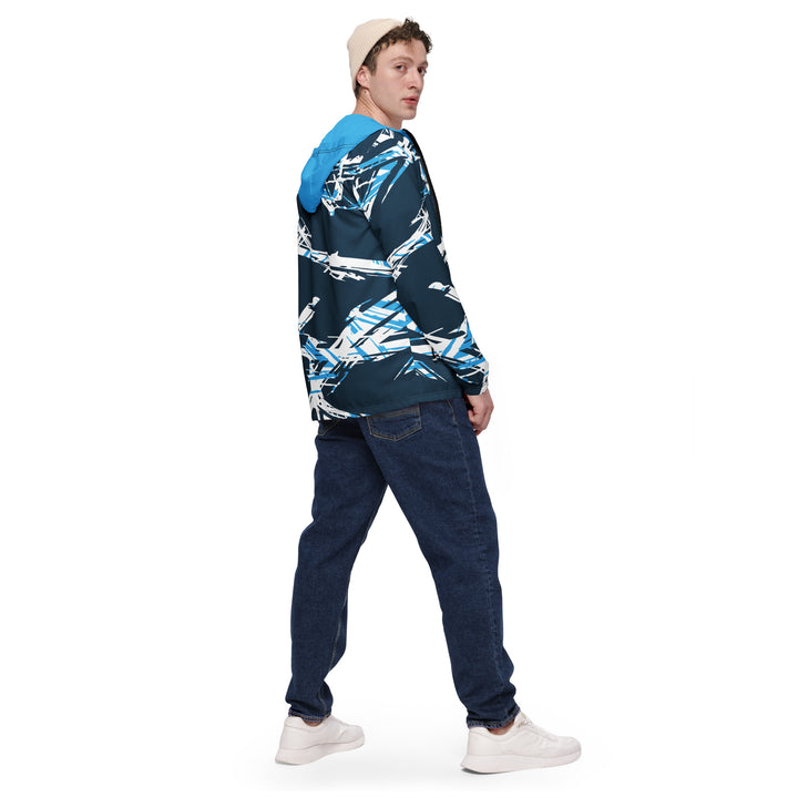 Men’s Windbreaker - Blue-White Wire