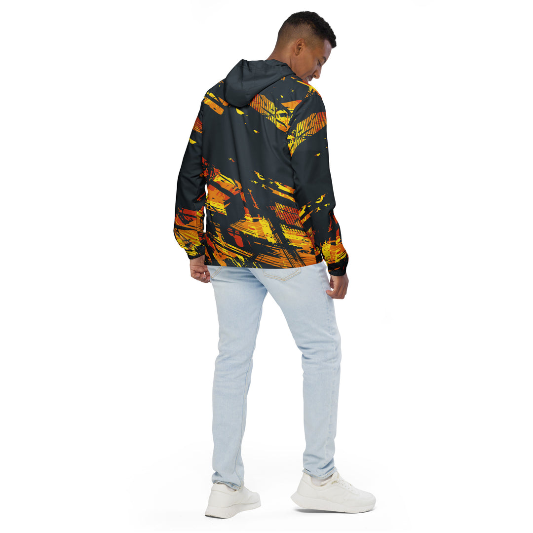 Men’s Windbreaker - Grey-Orange Ruin