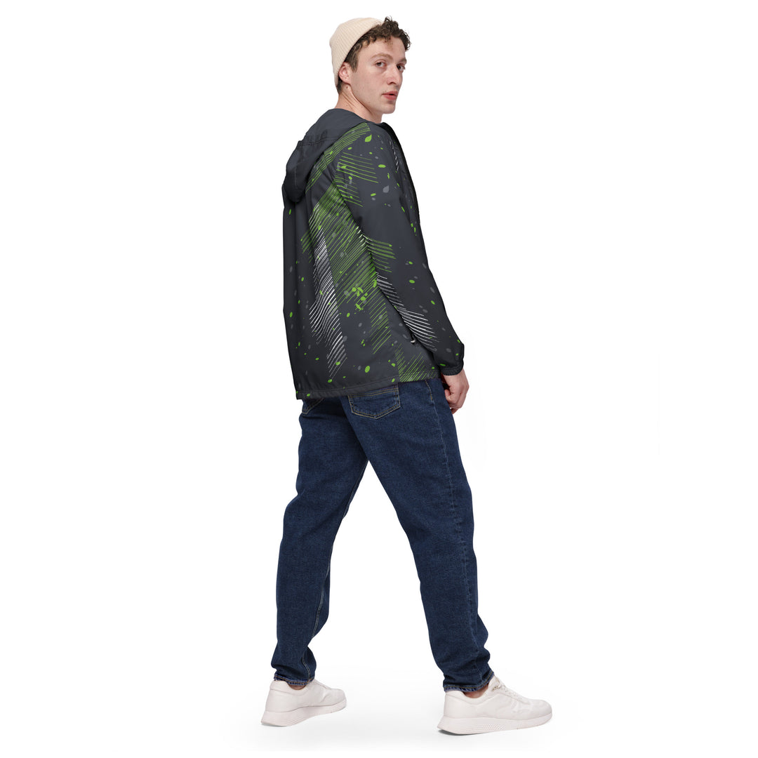 Men’s Windbreaker - Black-Green Snow