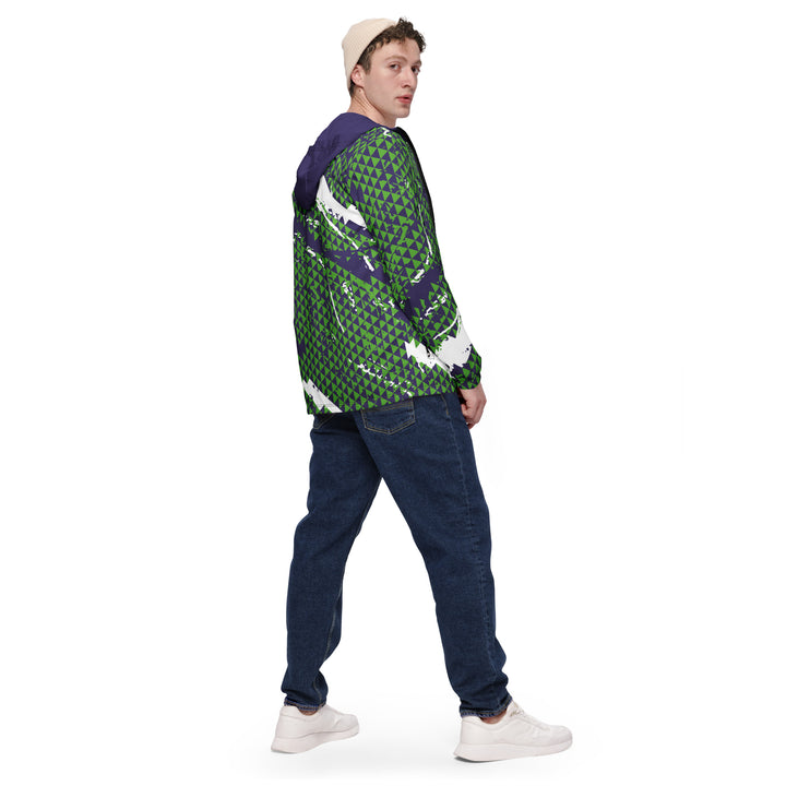 Men’s Windbreaker - Green-Purple Peak