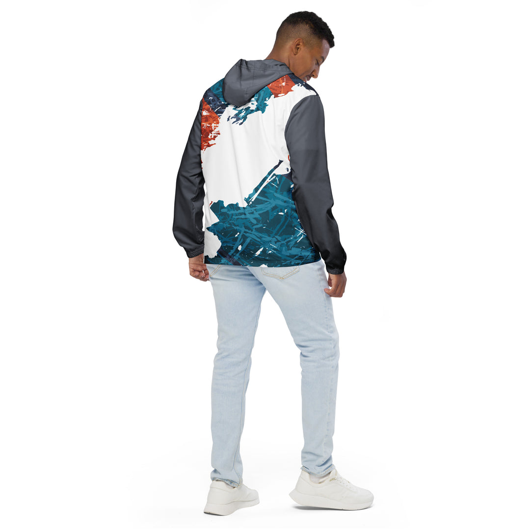 Men’s Windbreaker - Turquoise-White Split