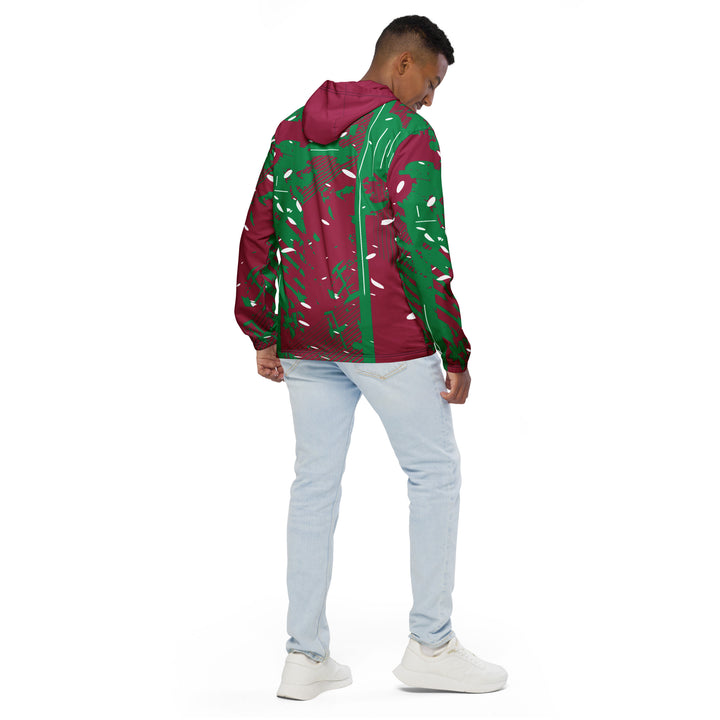 Men’s Windbreaker - Red-Green Piece