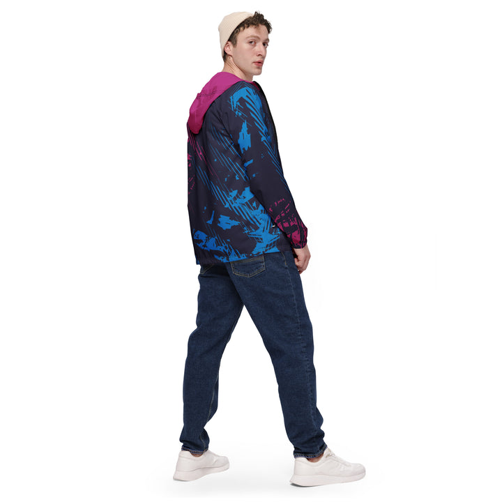 Men’s Windbreaker - Blue-Pink Spot