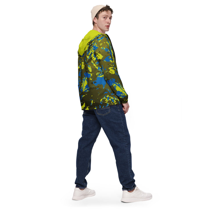 Men’s Windbreaker - Green-Blue Shards