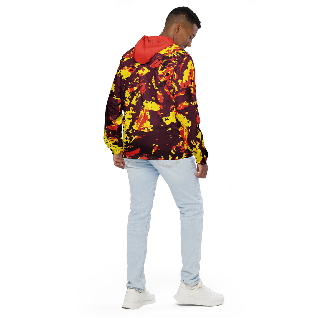 Men’s Windbreaker - Red-Yellow Shards