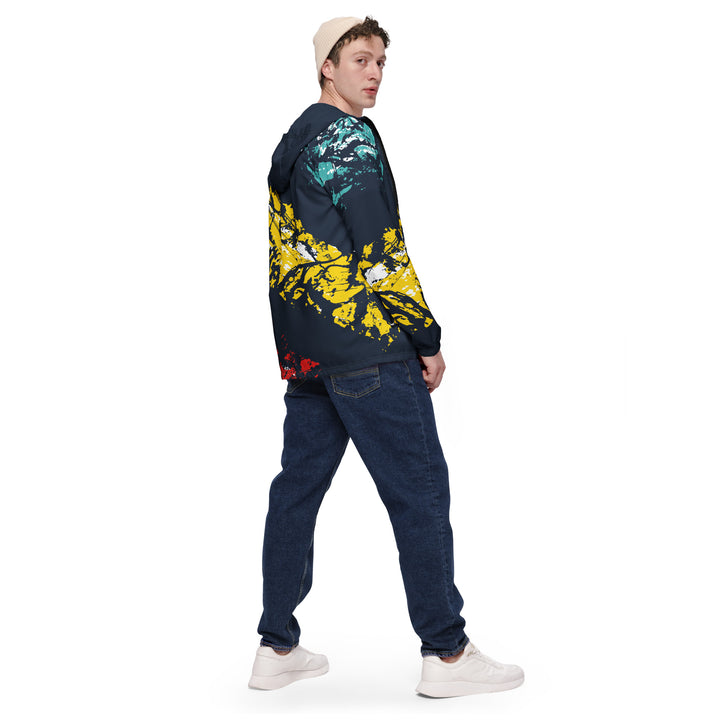 Men’s Windbreaker - Blue-Yellow Trace