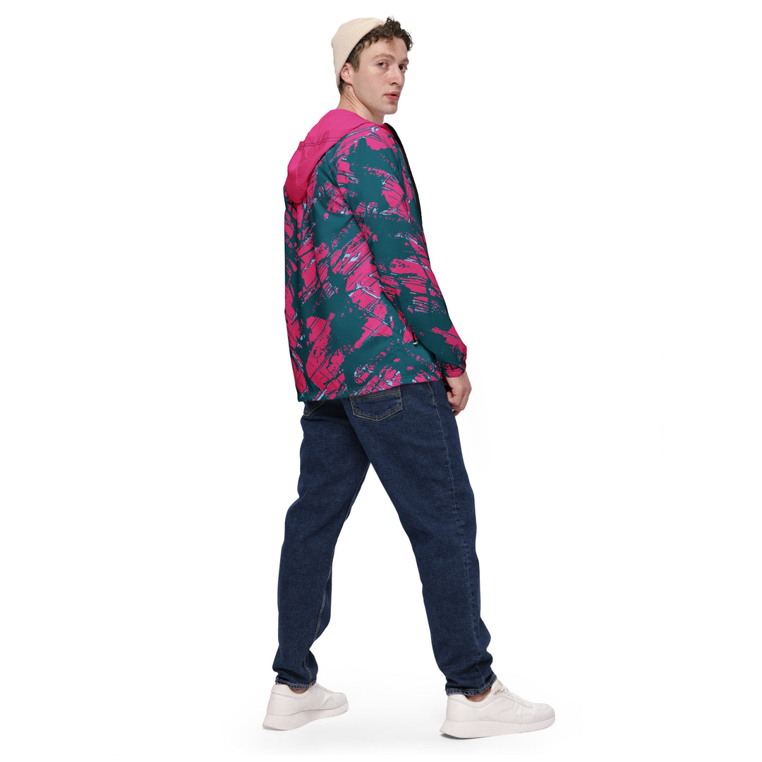 Men’s Windbreaker - Blue-Pink Eruption