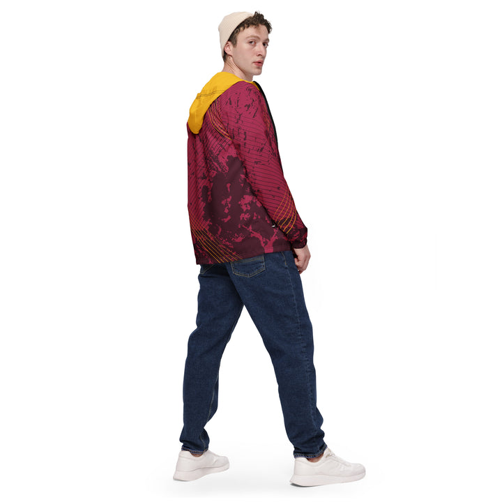 Men’s Windbreaker - Red-Yellow Plasma