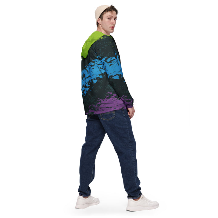 Men’s Windbreaker - Blue-Green Stream