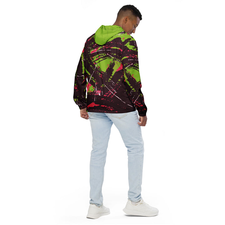 Men’s Windbreaker - Green-Pink Stir