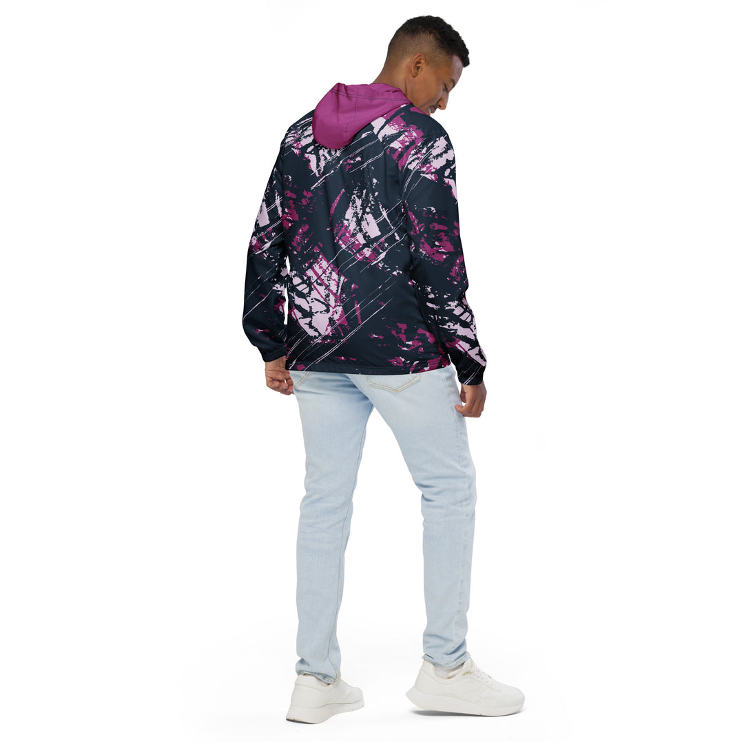 Men’s Windbreaker - Blue-Pink Distract