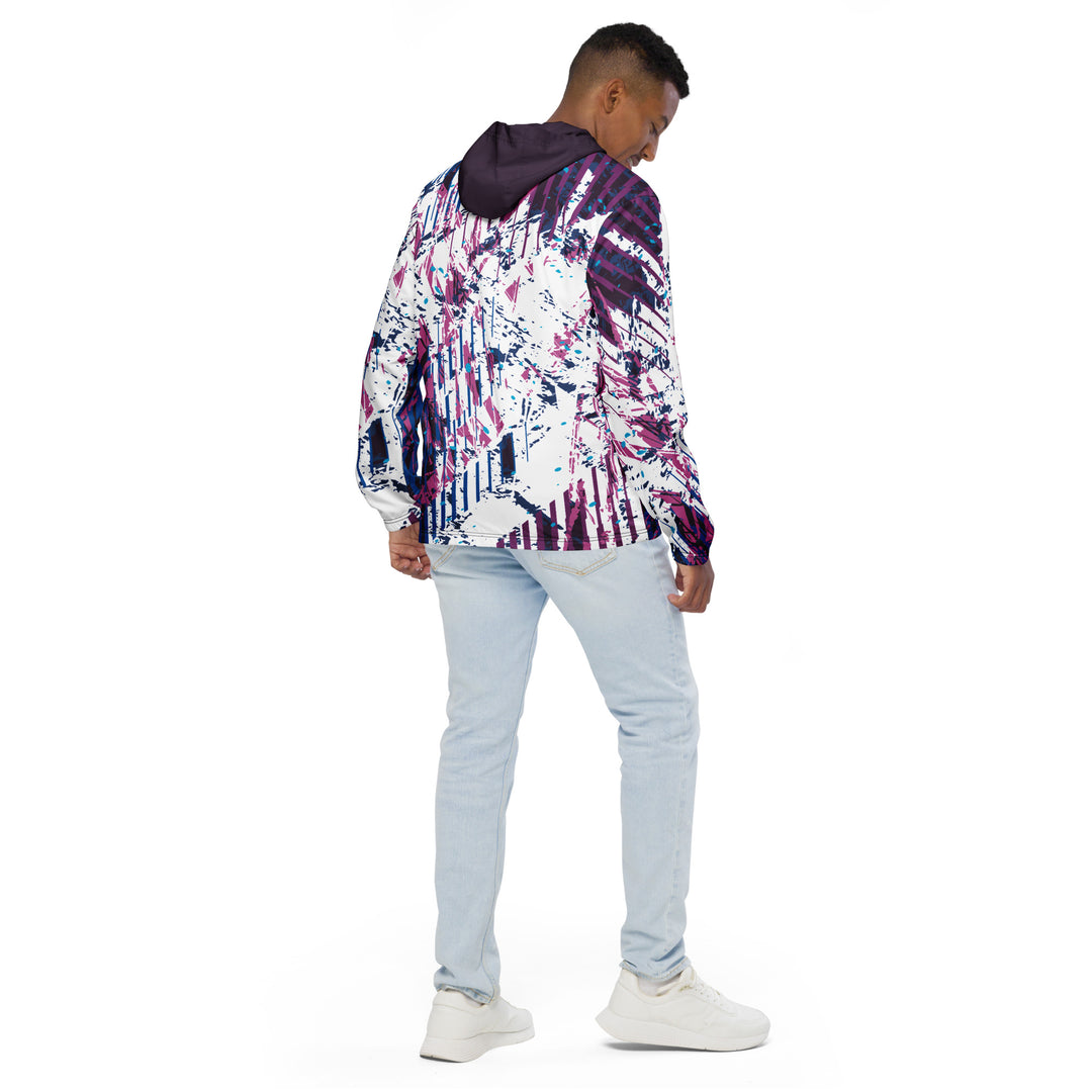 Men’s Windbreaker - White-Purple Trace