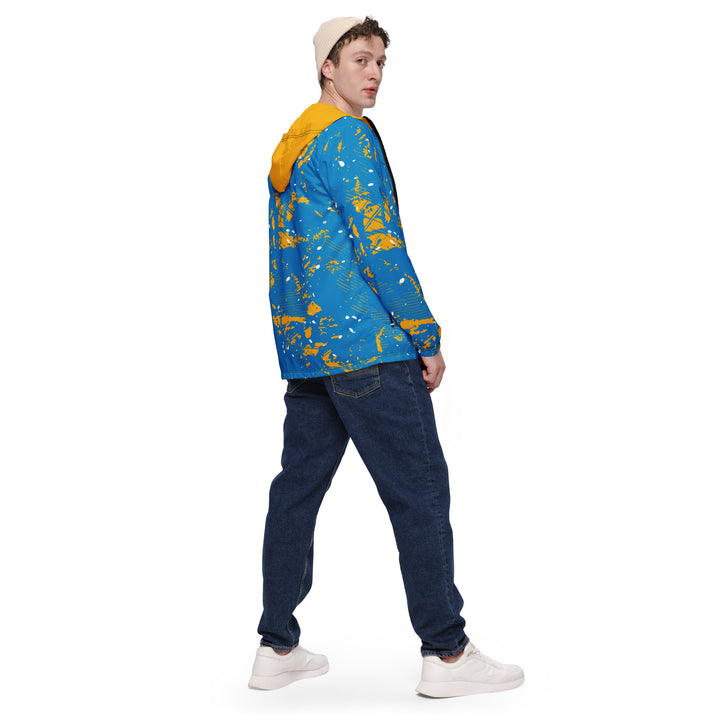 Men’s Windbreaker - Turquoise-Yellow Particle