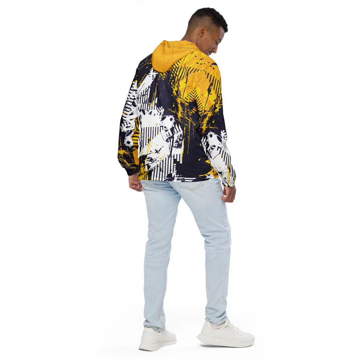 Men’s Windbreaker - White-Yellow Create