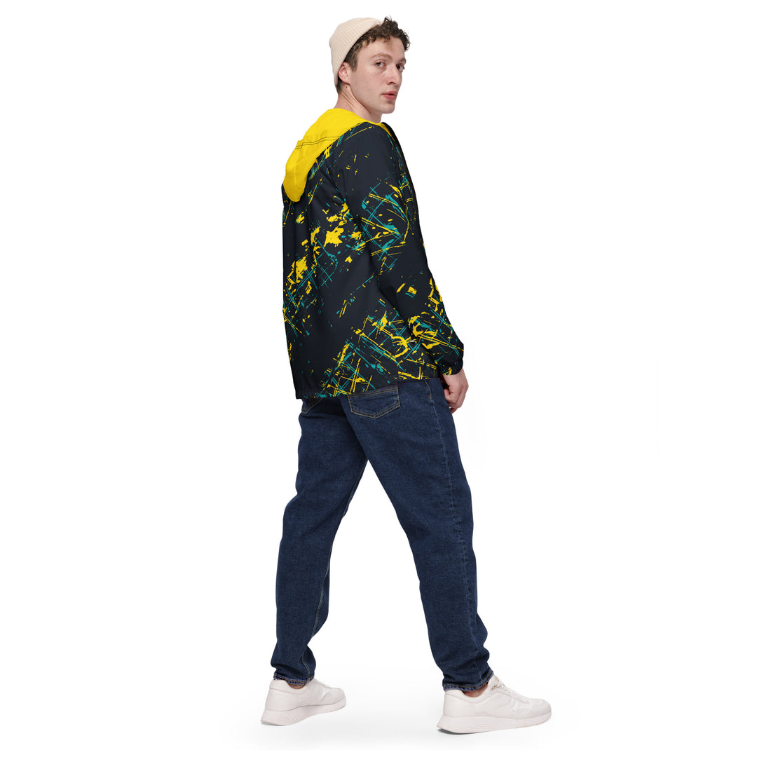 Men’s Windbreaker - Blue-Yellow Construct