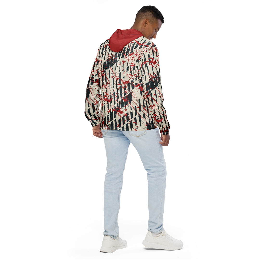 Men’s Windbreaker - Beige-Red Tracks