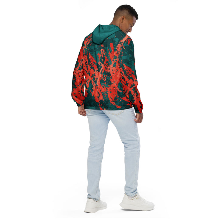 Men’s Windbreaker - Green-Red Cover