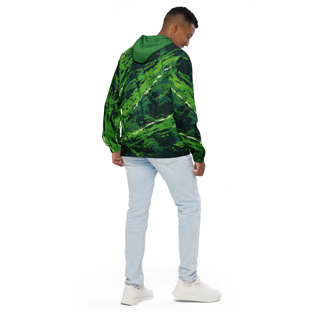 Men’s Windbreaker - Green Eruption