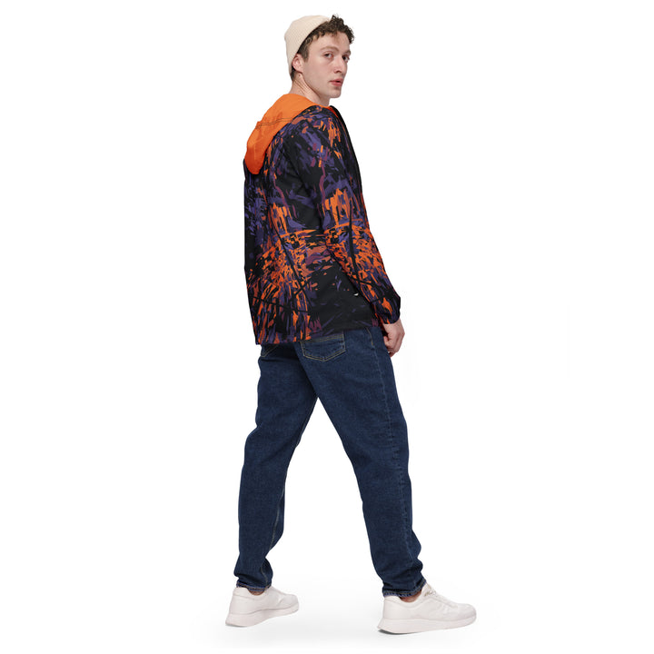 Men’s Windbreaker - Purple-Orange Fragment