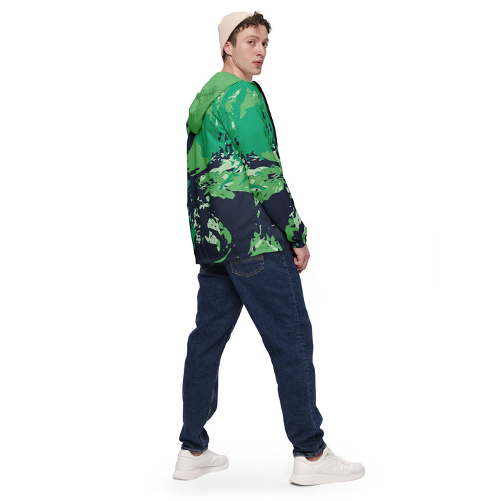 Men’s Windbreaker - Black-Green Twist