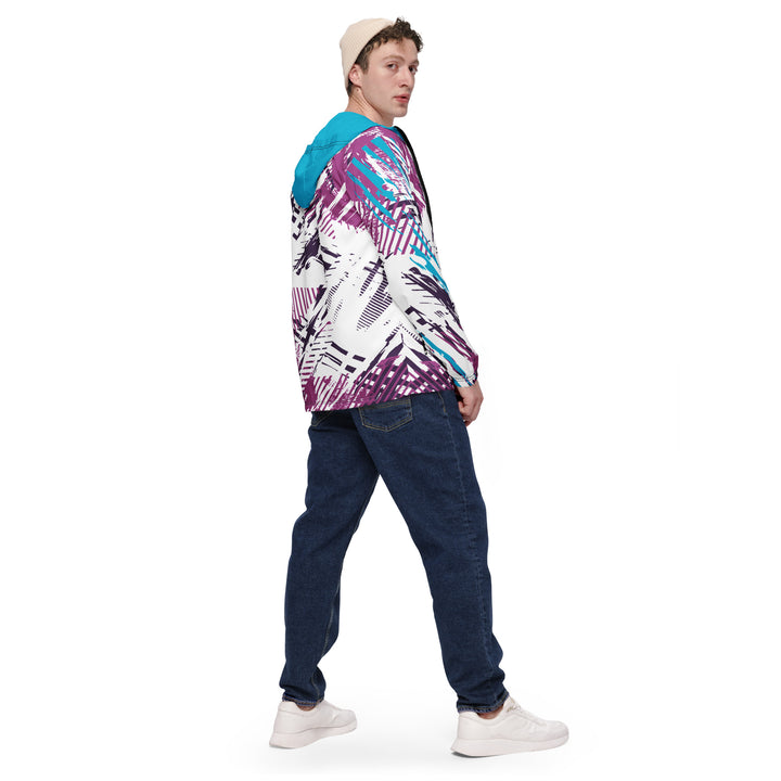 Men’s Windbreaker - White-Pink Track