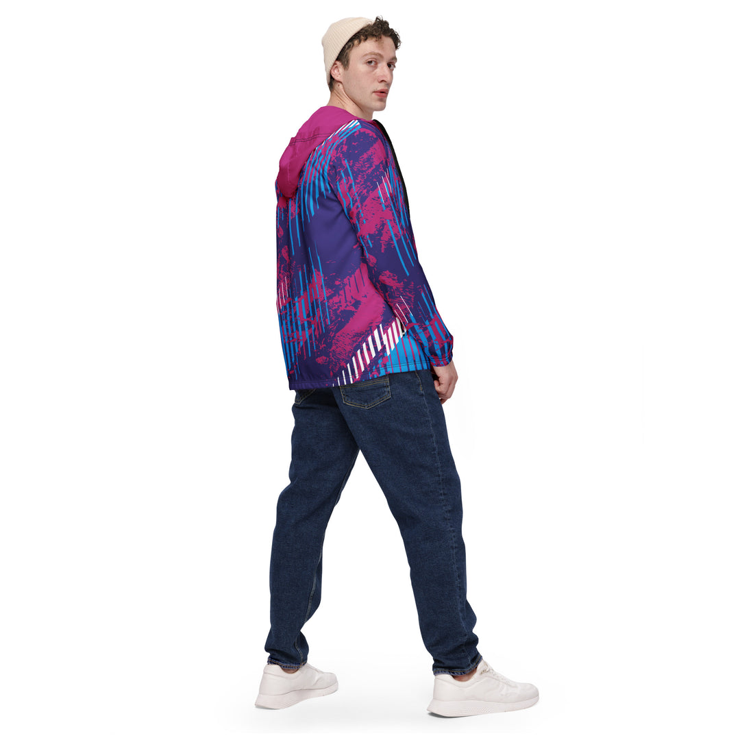 Men’s Windbreaker - Purple-Pink Fence