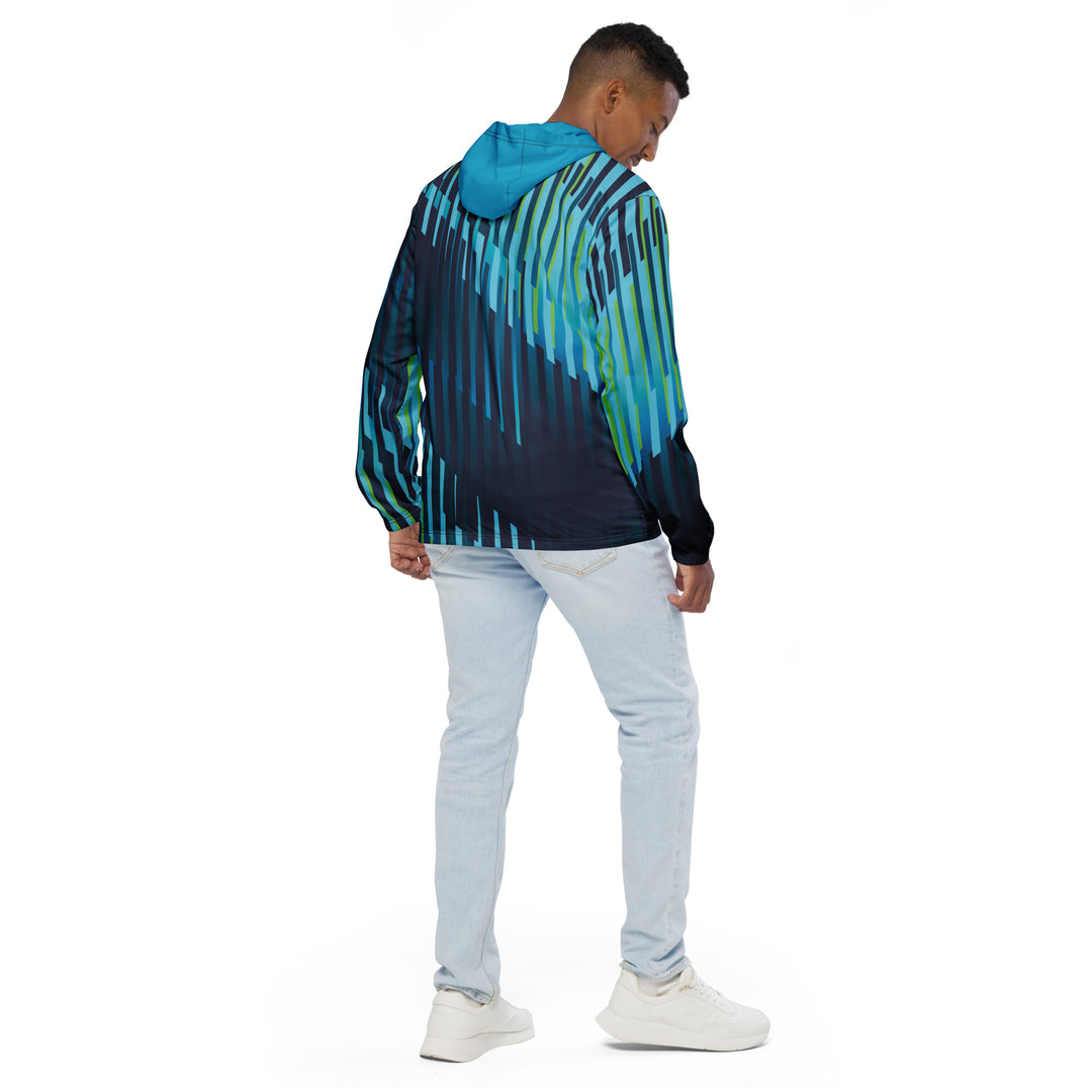 Men’s Windbreaker - Blue-Green Fence