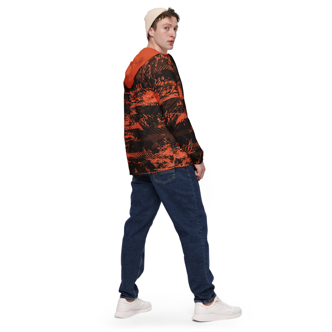 Men’s Windbreaker - Black-Orange Fraction