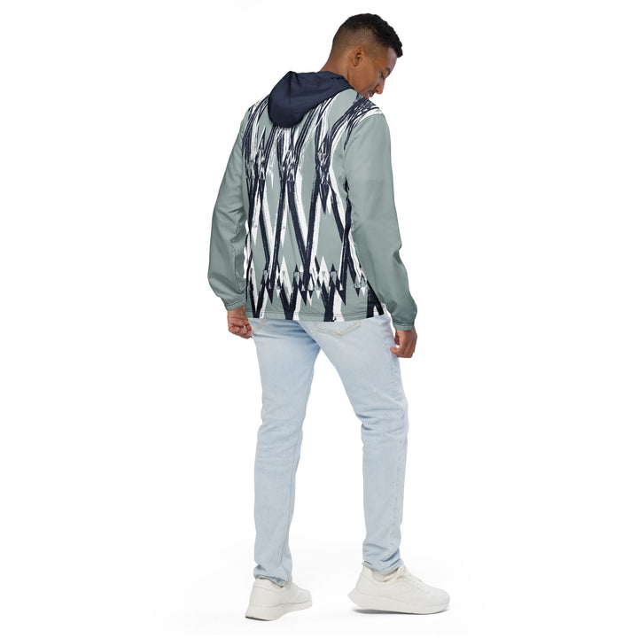 Men’s Windbreaker - White-Blue Wire