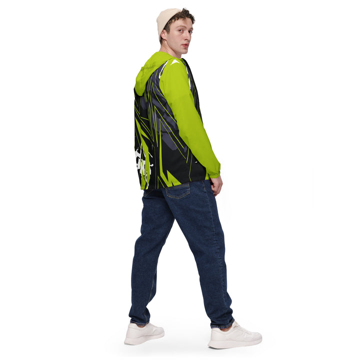 Men’s Windbreaker - Green-Black Plan