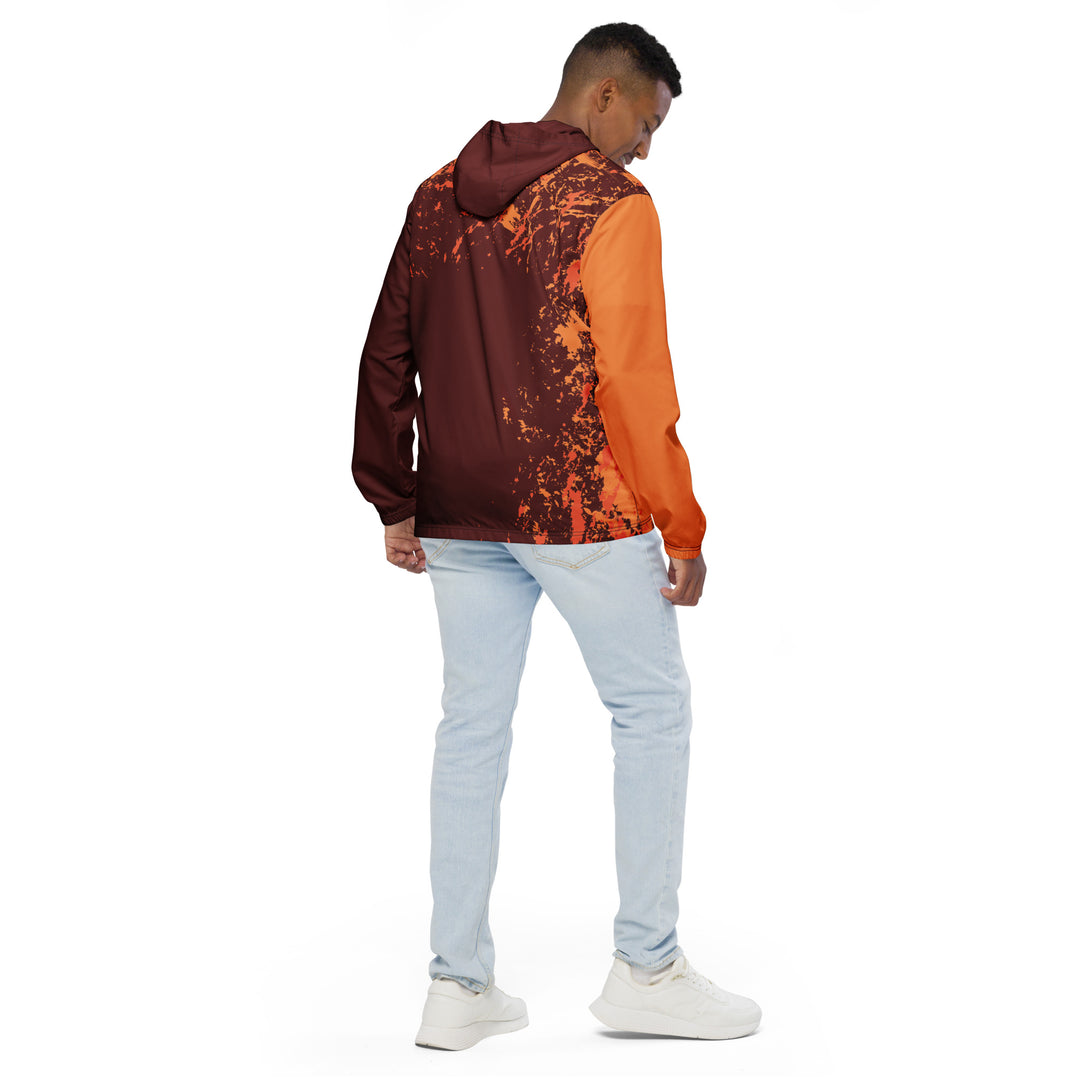 Men’s Windbreaker - Red-Orange Particle