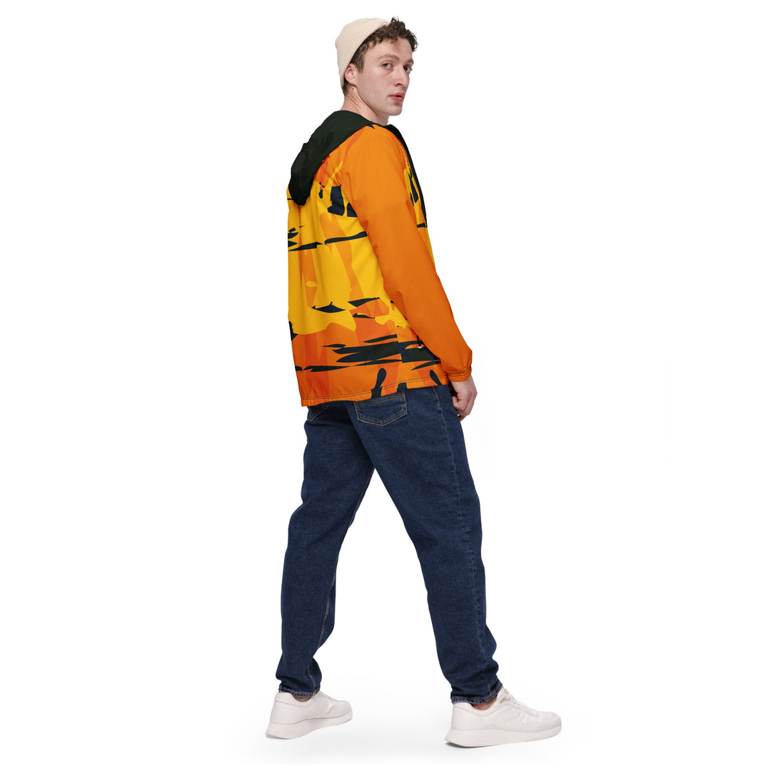 Men’s Windbreaker - Orange-Black Sea