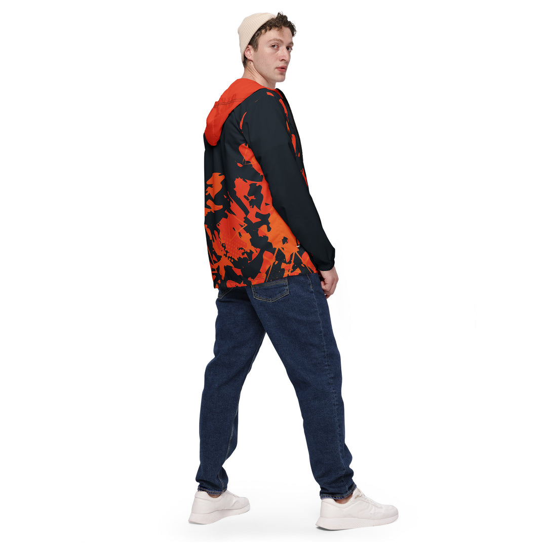 Men’s Windbreaker - Black-Orange Flicker