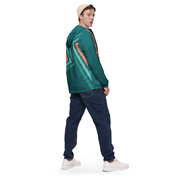 Men’s Windbreaker - Green-Orange Direction