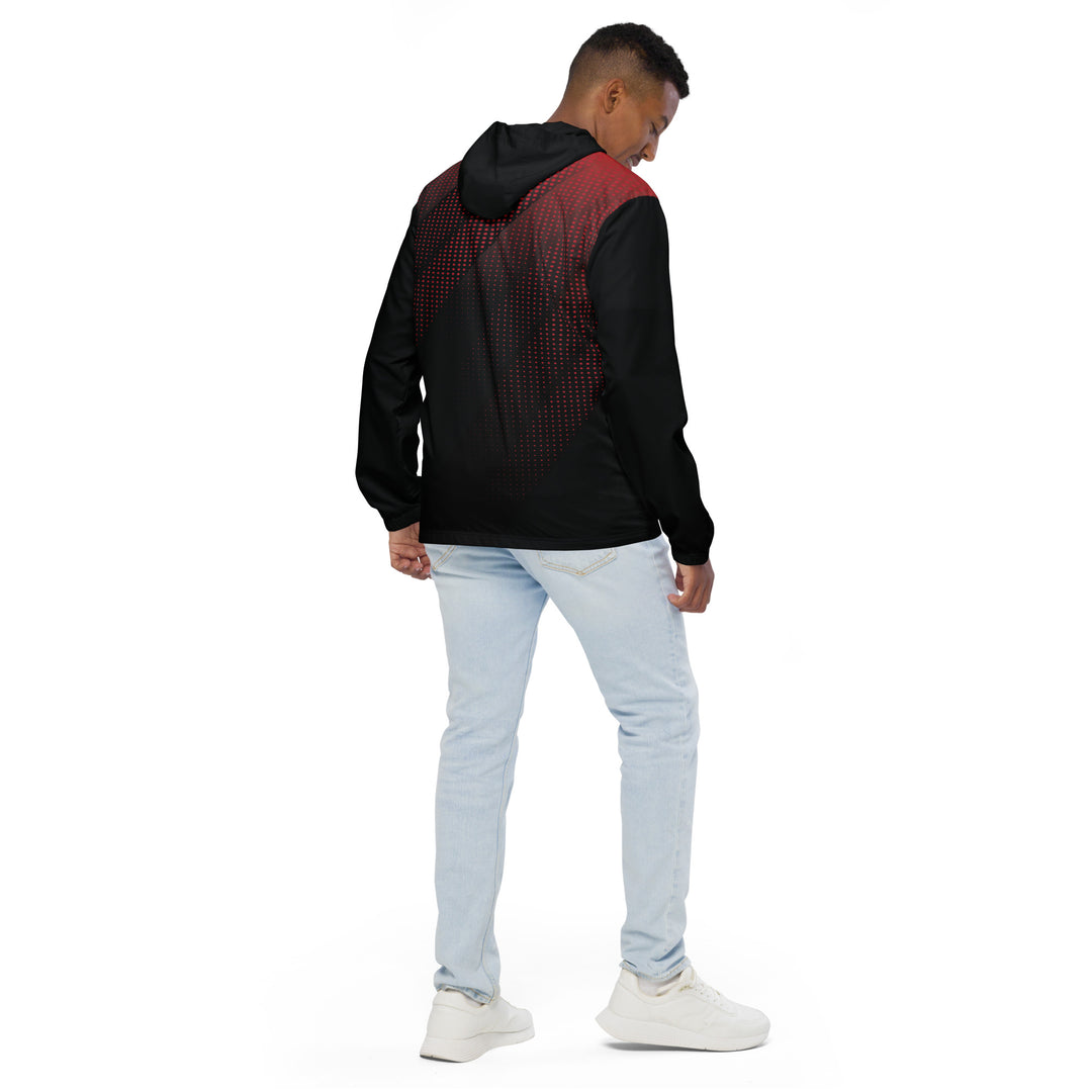 Men’s Windbreaker - Black-Red Shine