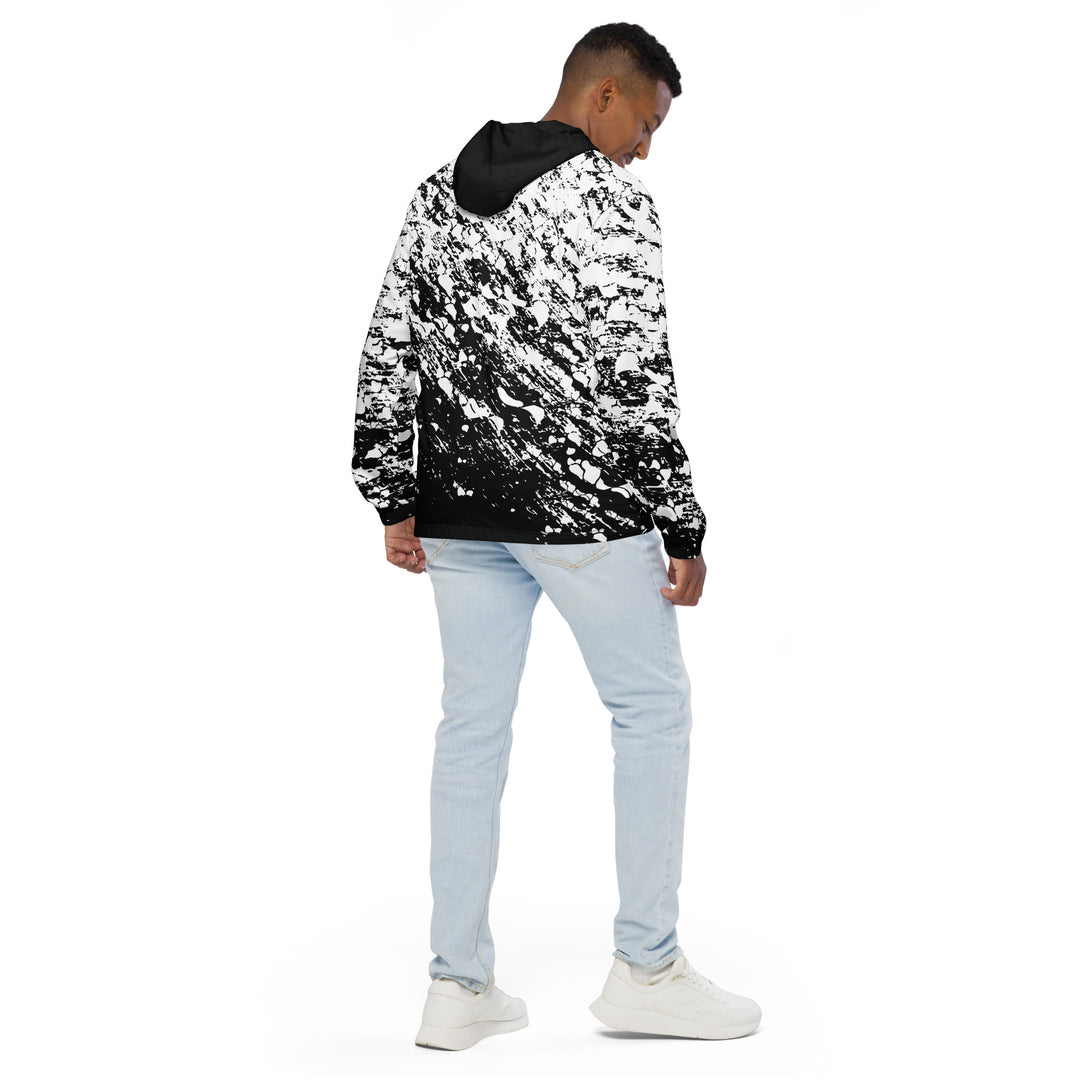 Men’s Windbreaker - Black-White Snow