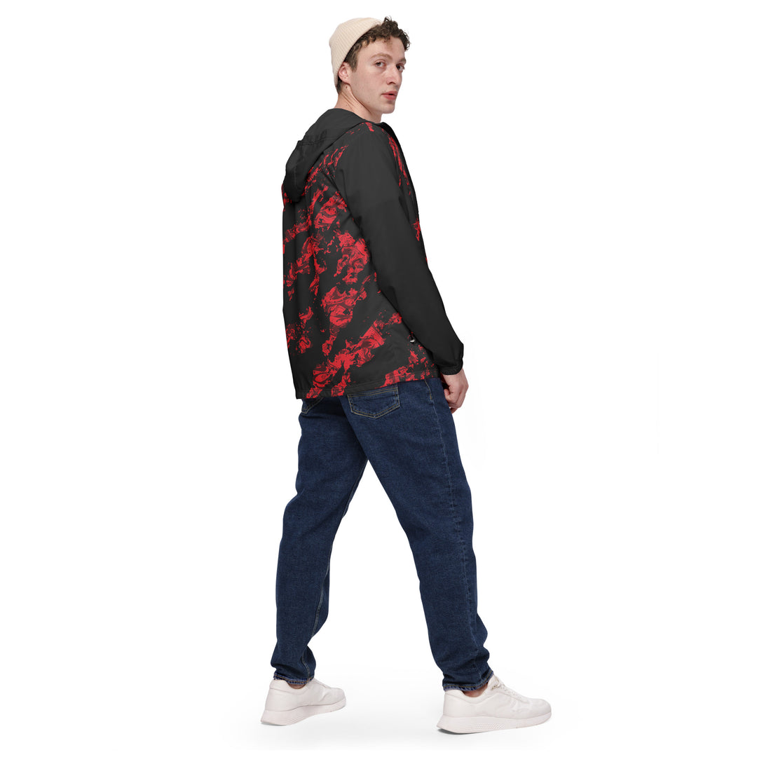 Men’s Windbreaker - Black-Red Flow