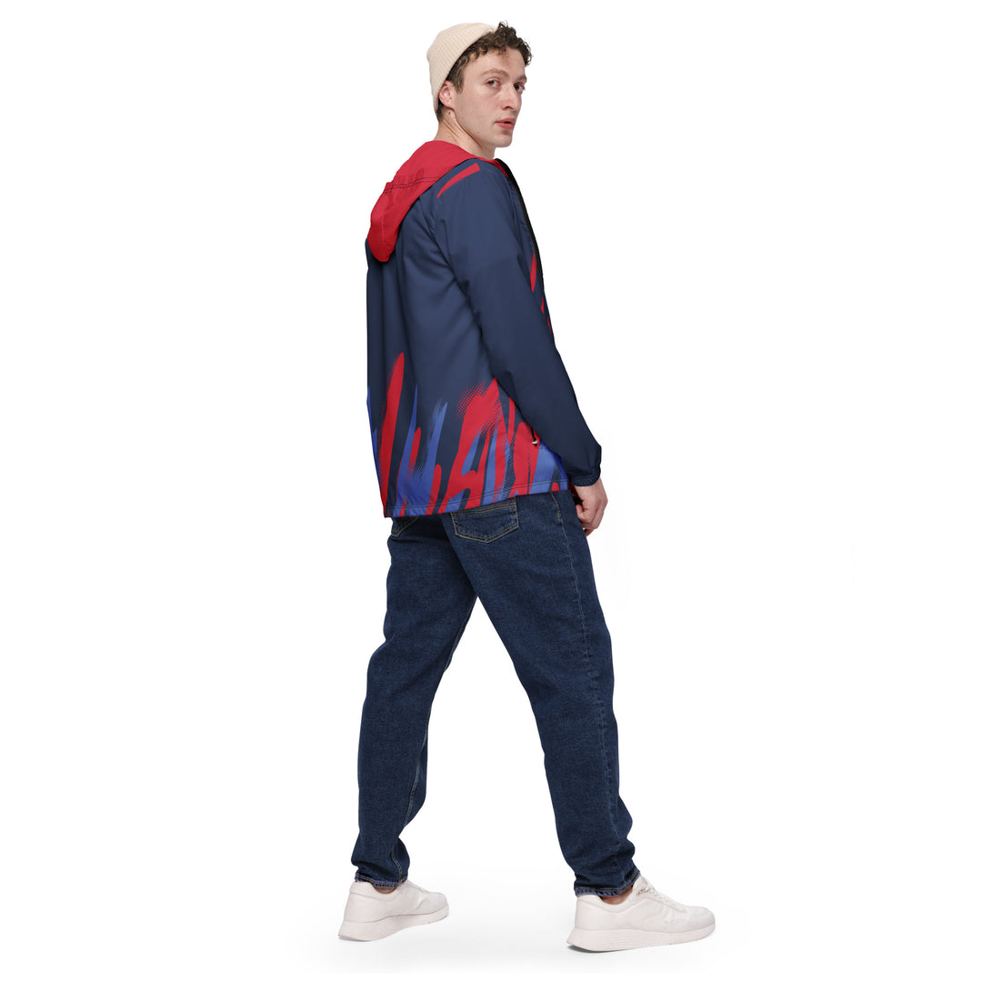 Men’s Windbreaker - Blue-Red Sketch