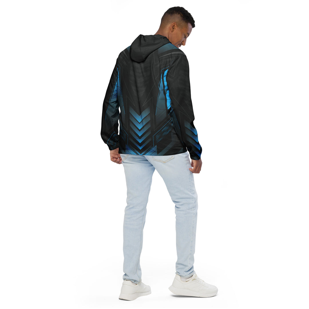 Men’s Windbreaker - Black-Turquoise Suit