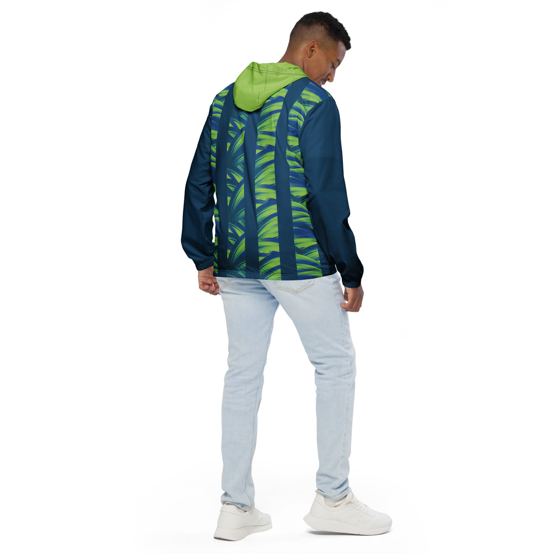 Men’s Windbreaker - Blue-Green Jungle