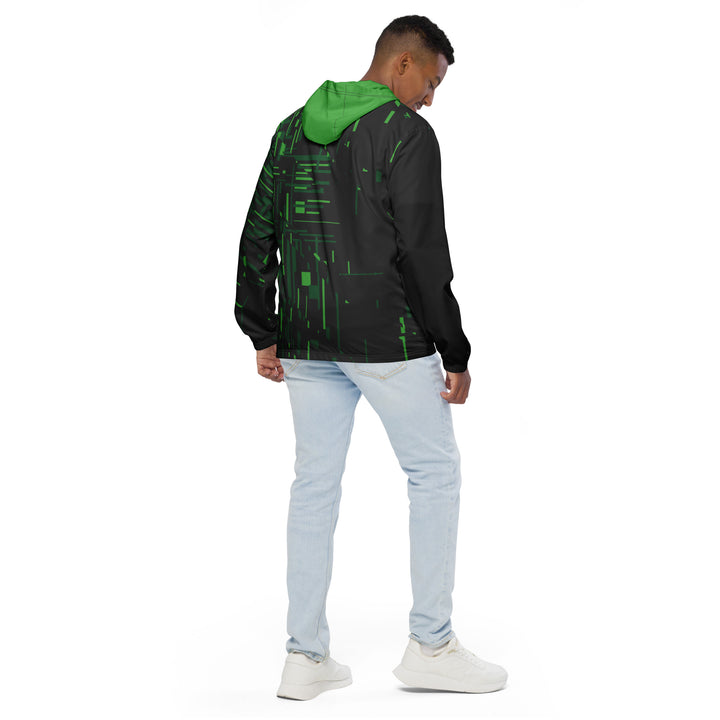 Men’s Windbreaker - Black-Green Fault