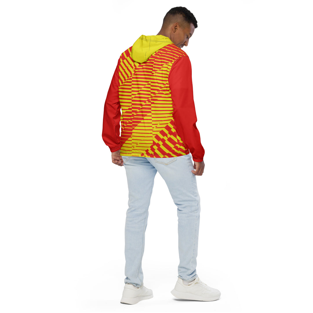 Men’s Windbreaker - Red-Yellow Spin