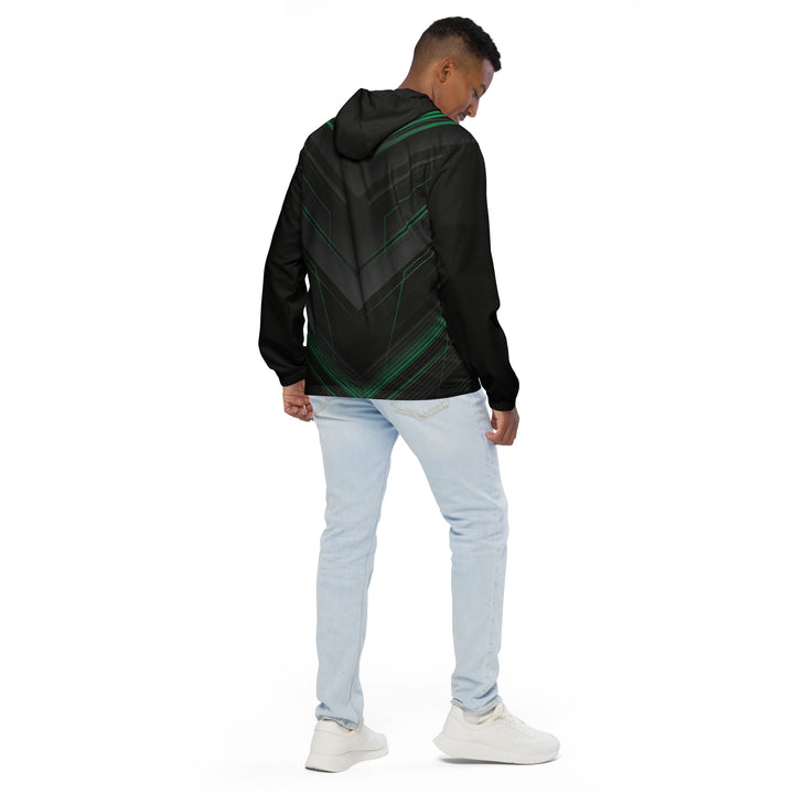 Men’s Windbreaker - Black-Green Engine