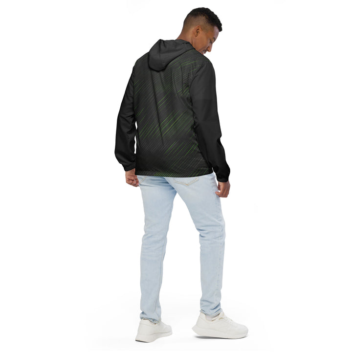 Men’s Windbreaker - Black-Green Rain