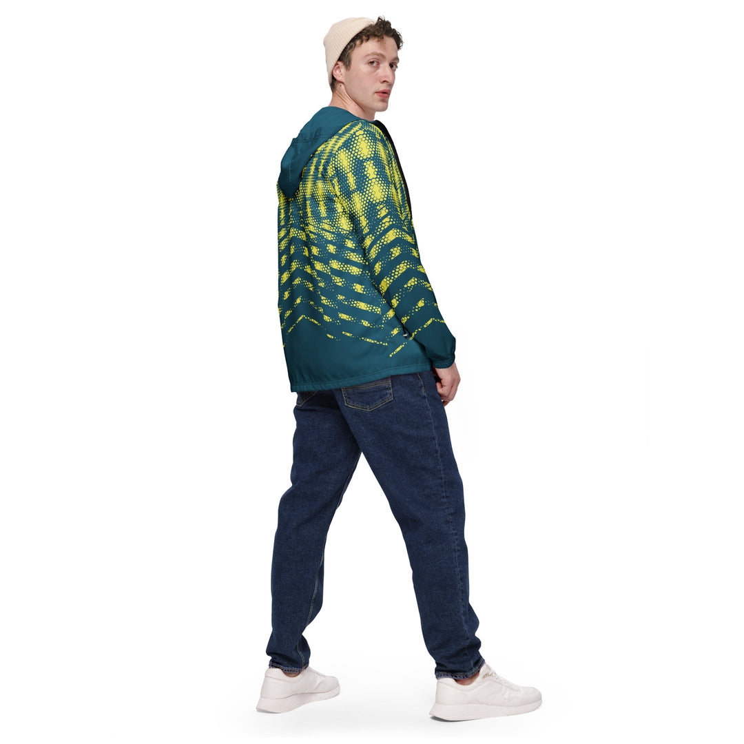 Men’s Windbreaker - Green-Yellow Hexagon