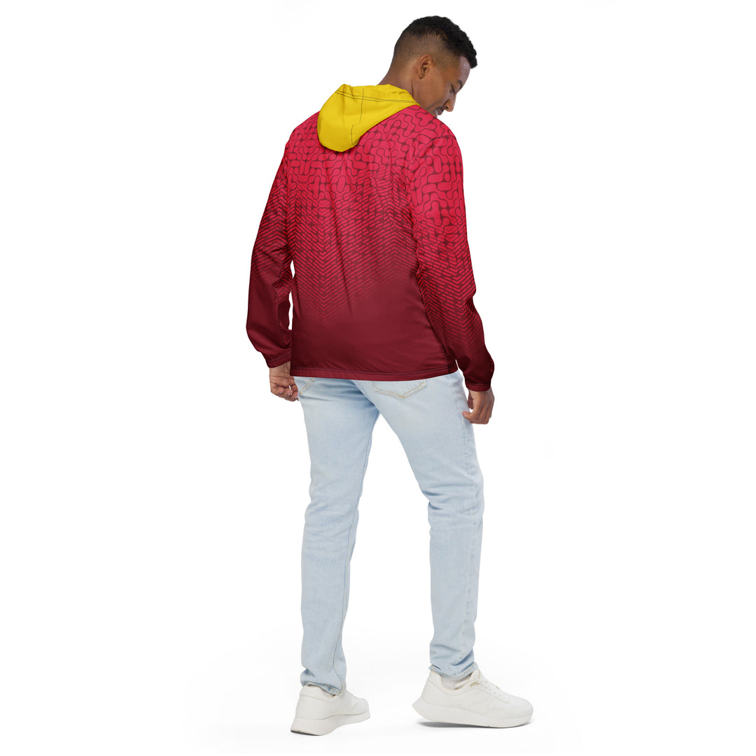 Men’s Windbreaker - Red-Yellow Arc